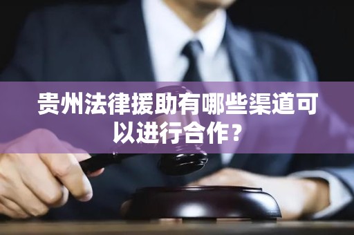 贵州法律援助有哪些渠道可以进行合作？