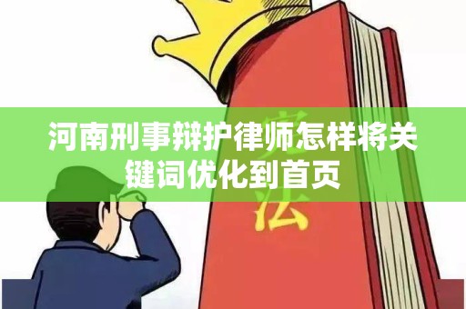 河南刑事辩护律师怎样将关键词优化到首页