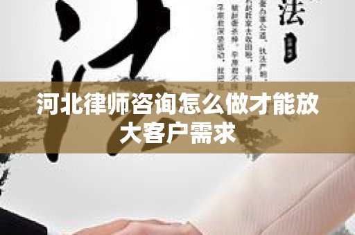 河北律师咨询怎么做才能放大客户需求