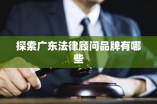 探索广东法律顾问品牌有哪些