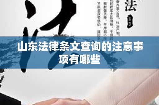 山东法律条文查询的注意事项有哪些