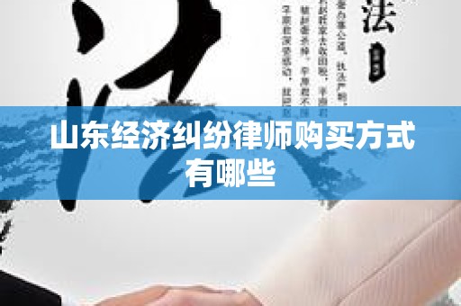 山东经济纠纷律师购买方式有哪些