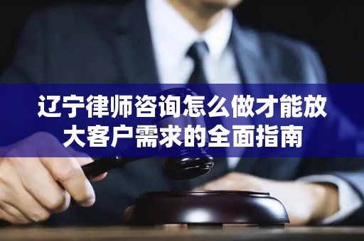 辽宁律师咨询怎么做才能放大客户需求的全面指南