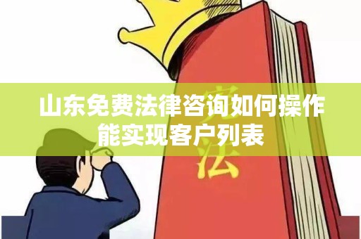 山东免费法律咨询如何操作能实现客户列表