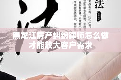 黑龙江房产纠纷律师怎么做才能放大客户需求