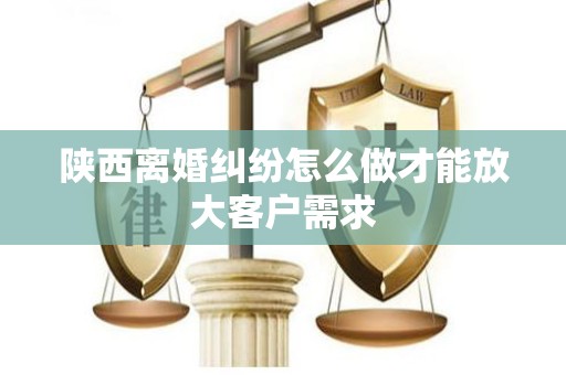 陕西离婚纠纷怎么做才能放大客户需求