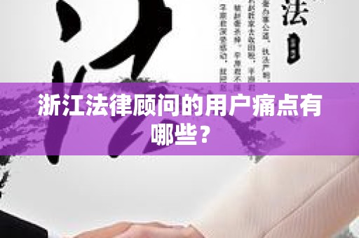 浙江法律顾问的用户痛点有哪些？