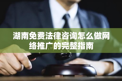 湖南免费法律咨询怎么做网络推广的完整指南